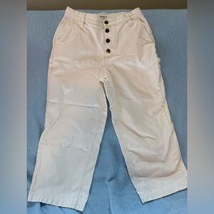 J. Crew Cream Ankle Cropped Pants